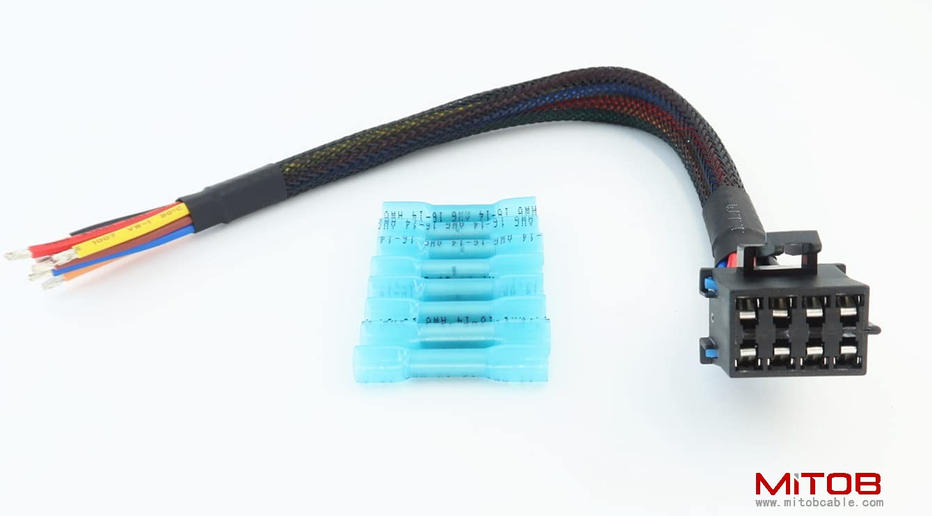 AC Heater Climate Fan Speed Control Replacement Plug Connector Wire Harness Pigtail 8pin for Silverado 1500 2500 3500, 96-99 Chevy Tahoe, 15306189, PT1346