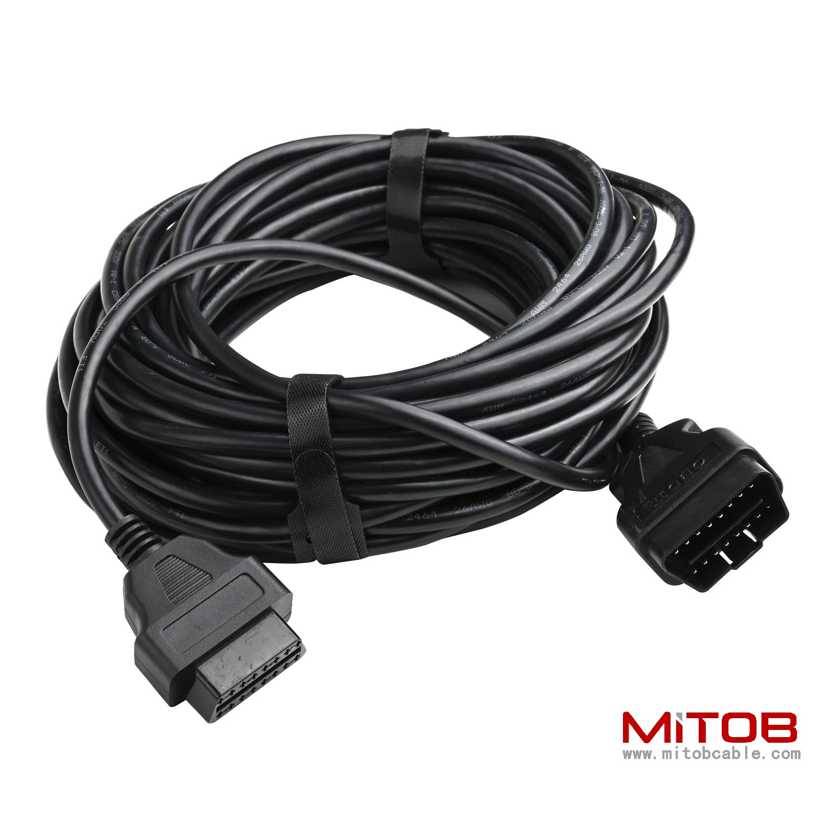 15 Meter/50 Feet  OBD2 OBDII Full 16 Pin Male to Female Extension Cable Diagnostic Extender Low Profile OBD Cord Adapter for OBD Scan Tool Compatible for All OBD2 Vehicles ﻿