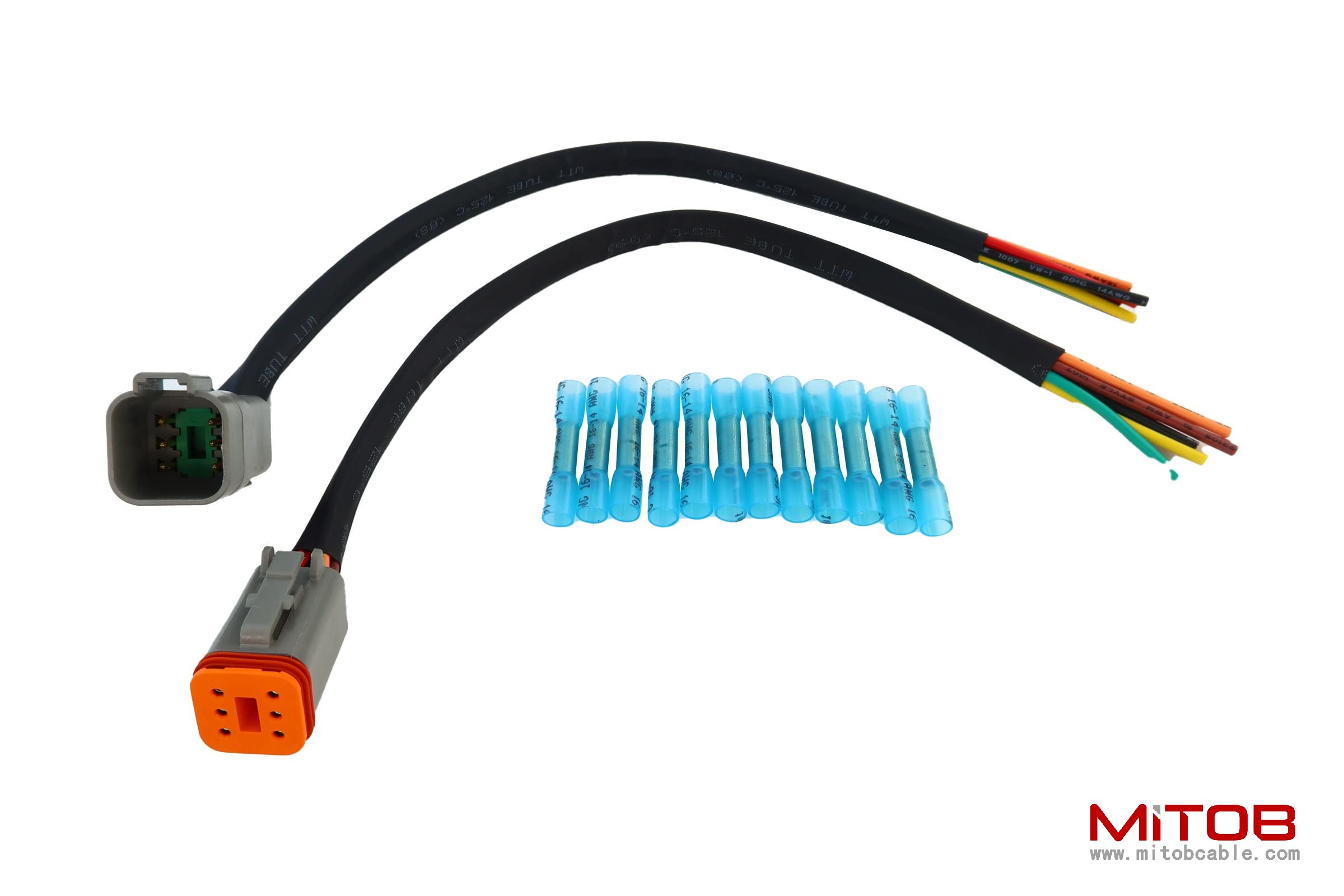 DT 6 Pin Connector Pigtail Cable 6Pin Male and Female 14 AWG 1ft/30cm