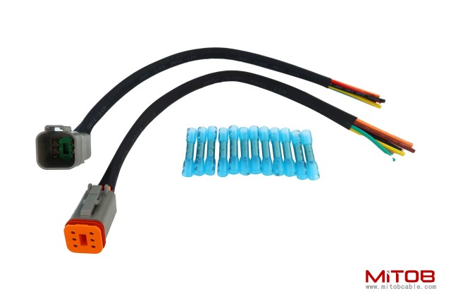 DT 6 Pin Connector Pigtail Cable 6Pin Male and Female 14 AWG 1ft/30cm