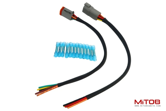 DT 6 Pin Connector Pigtail Cable 6Pin Male and Female 14 AWG 1ft/30cm