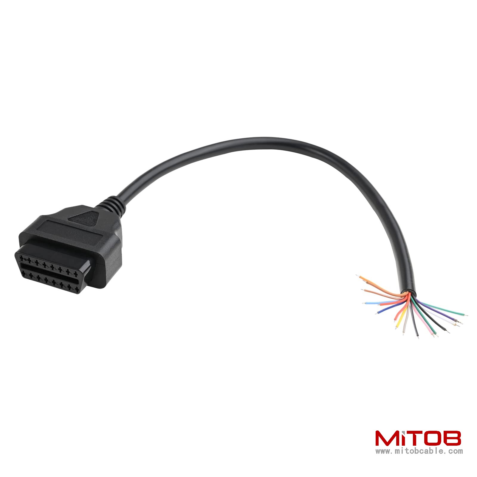 2pcs 1ft Feet 30cm 12'' 16 Pin J1962 OBD OBDII OBD2 Female Connector Car Diagnostic Extension Cable Cord Pigtail