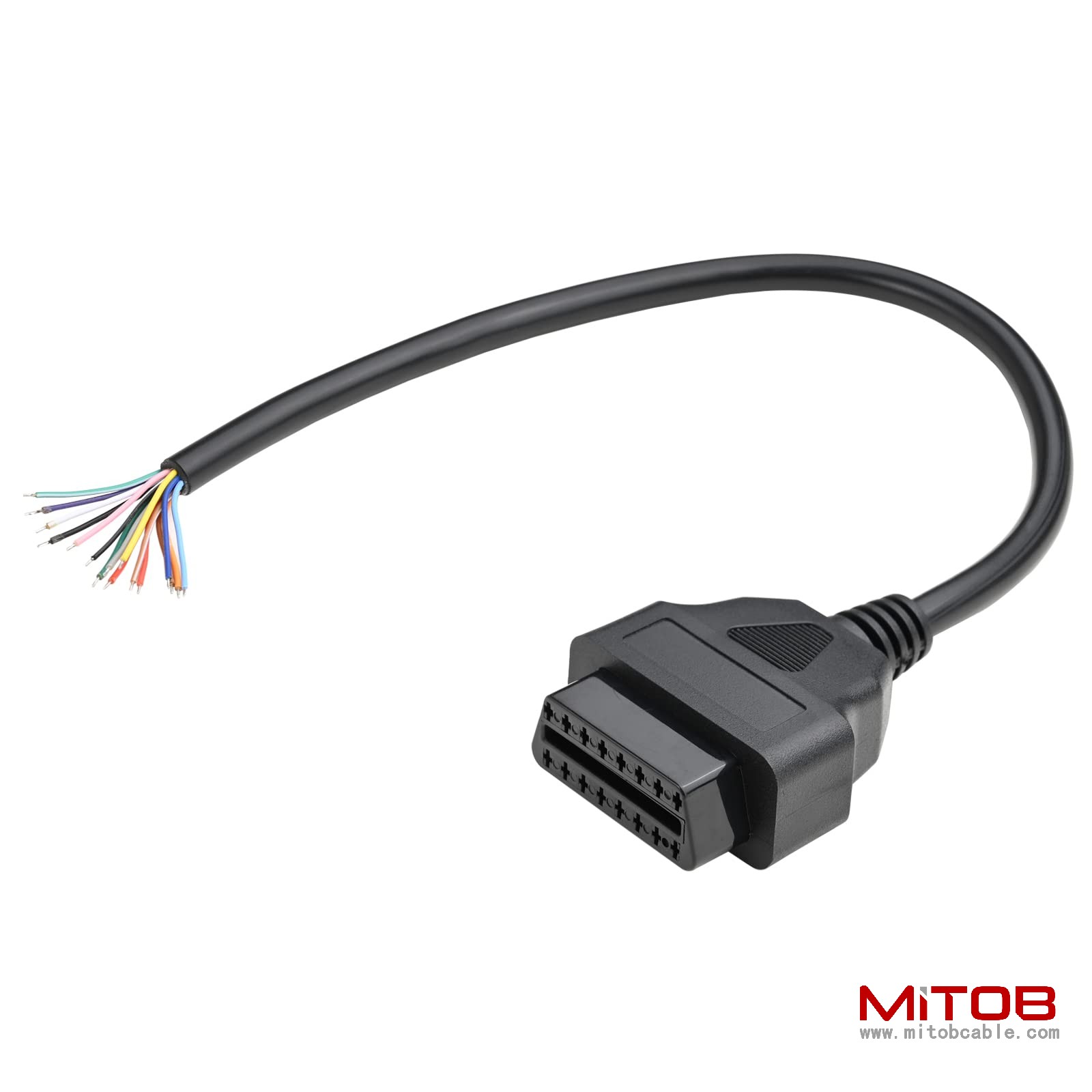 2pcs 1ft Feet 30cm 12'' 16 Pin J1962 OBD OBDII OBD2 Female Connector Car Diagnostic Extension Cable Cord Pigtail