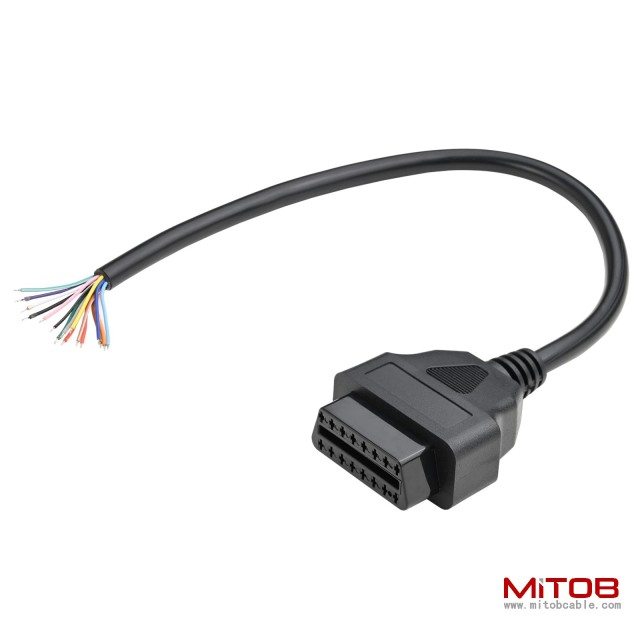 2pcs 1ft Feet 30cm 12'' 16 Pin J1962 OBD OBDII OBD2 Female Connector Car Diagnostic Extension Cable Cord Pigtail