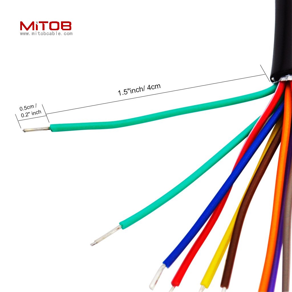 60cm 24 inch 2ft  Pack of 2 16 Pin J1962 OBD2 OBD-II Male Connector to Open Plug Wire, OBD Diagnostic Extension Cable Pigtail