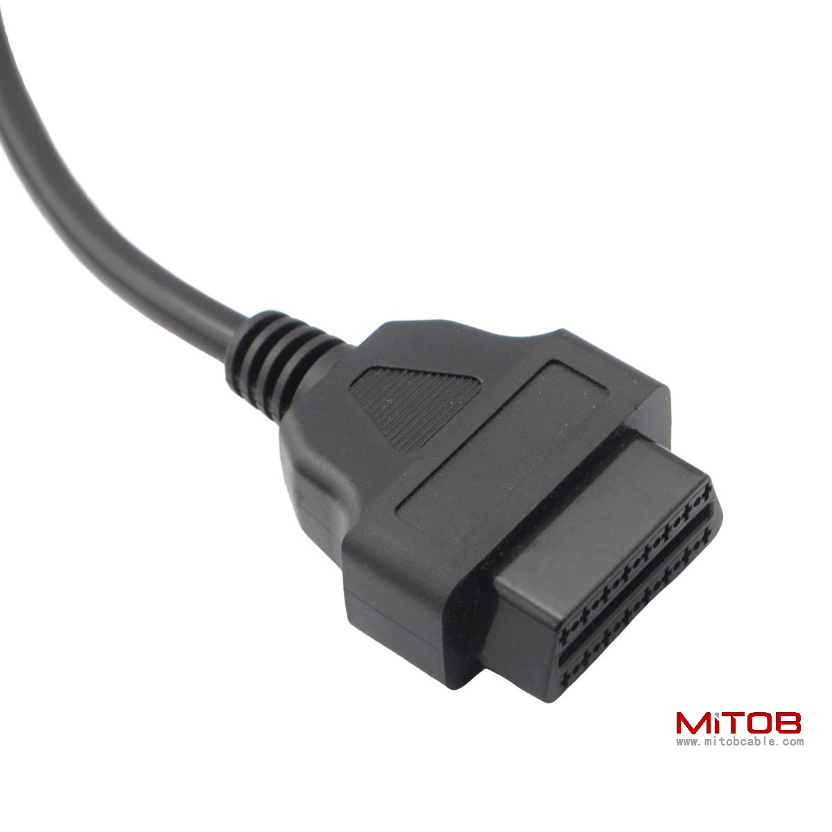 Right Angle Universal OBD2 OBDII 16 Pin Splitter Y Open Cable, J1962 1 Male to 2 Female Connector with Underdash Mount Bracket 50cm/20