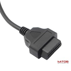 Right Angle Universal OBD2 OBDII 16 Pin Splitter Y Open Cable, J1962 1 Male to 2 Female Connector with Underdash Mount Bracket 50cm/20