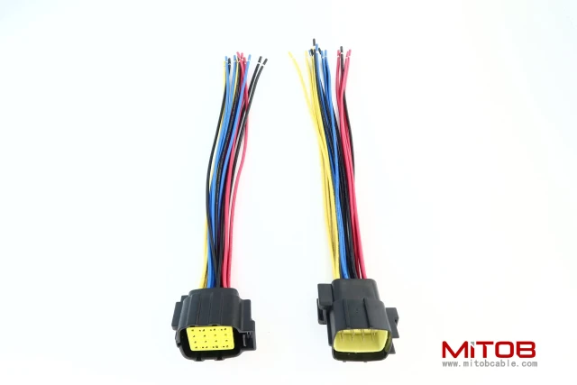 Automotive Wiring Harness Connector Auto Waterproof Connector 16Pin 368047-1 and 368050-1 Plug Pigtail