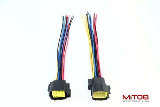 Automotive Wiring Harness Connector Auto Waterproof Connector 16Pin 368047-1 and 368050-1 Plug Pigtail
