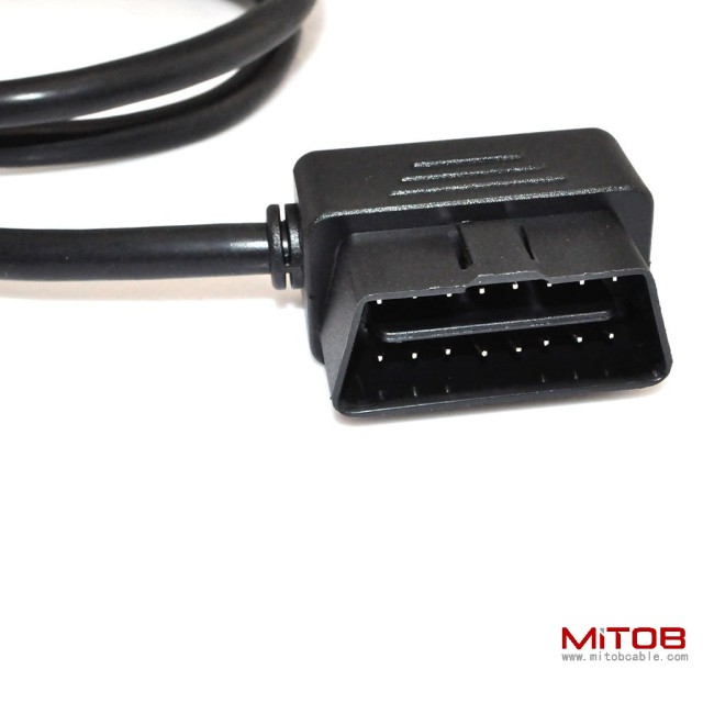 3ft 100cm OBD-II OBD2 Right Angle 16 Pin Auto Car Male to Female Extension Cable Diagnostic Extender Cord Adapter