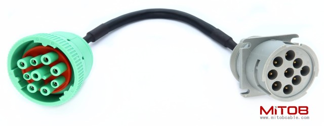 9Pin J1939 Green Type-2 to Cat 9Pin Converting Cable
