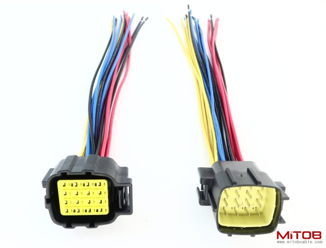 Automotive Wiring Harness Connector Auto Waterproof Connector 16Pin 368047-1 and 368050-1 Plug Pigtail