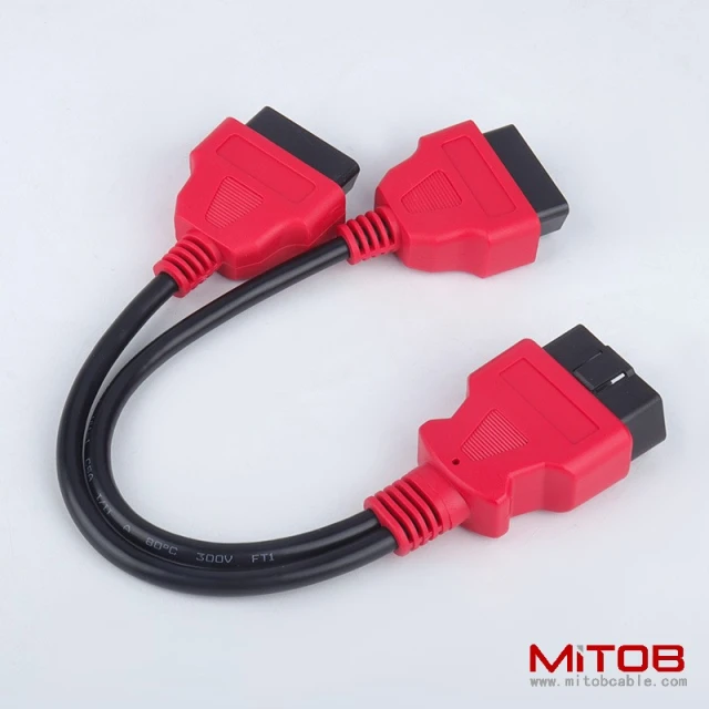 OBD2 1/2 adapter extension cable OBD extension cable 12V automotive specific universal 16 pin core splitter cable