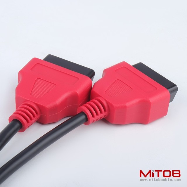 OBD2 1/2 adapter extension cable OBD extension cable 12V automotive specific universal 16 pin core splitter cable