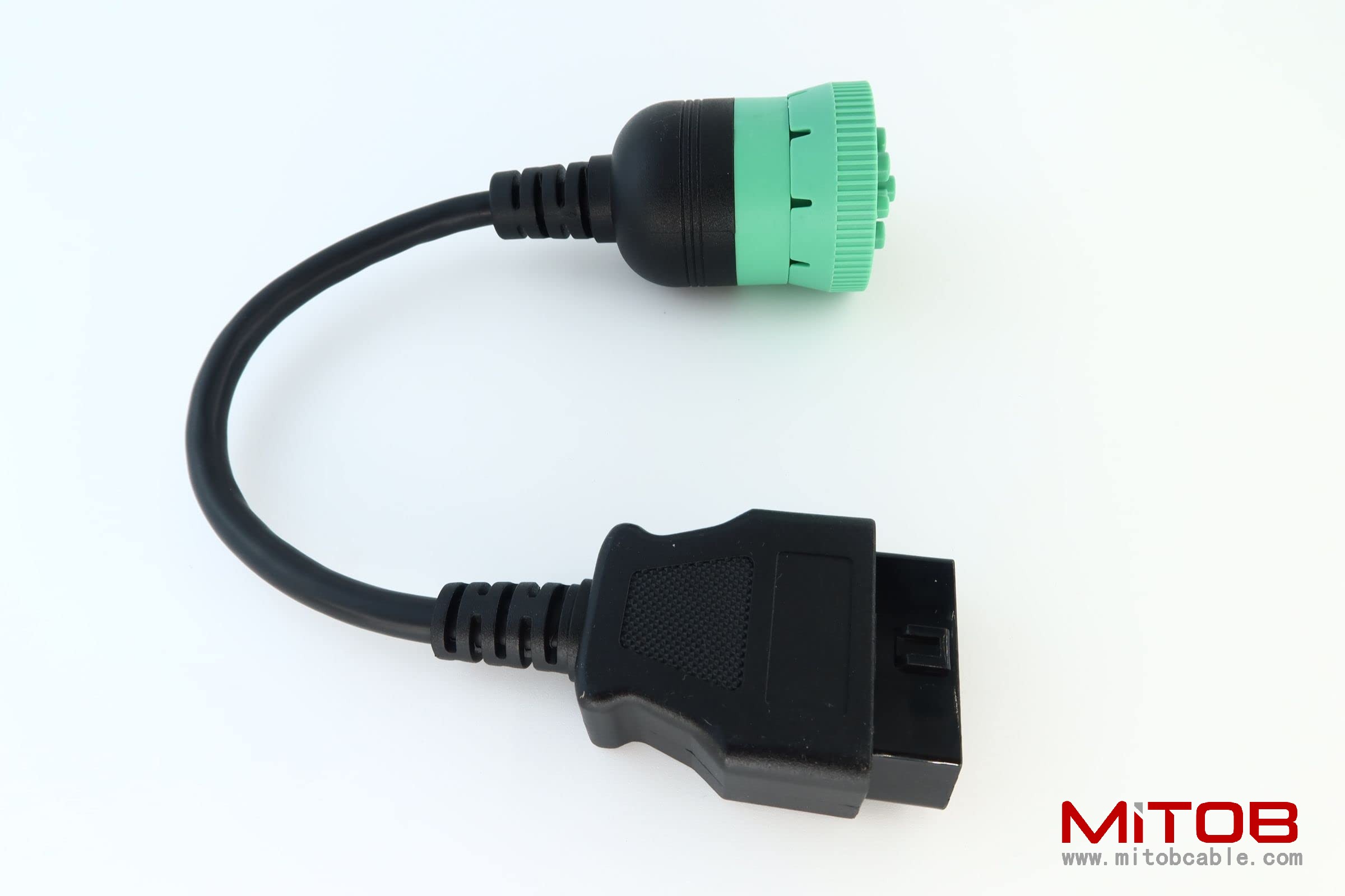 Green Type 2 J1939 Male to 16pin OBD2 Female Cable 16pin to 9pin J1939 Adapter Cable