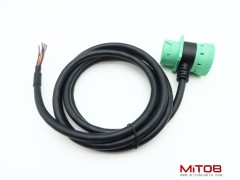 SAE J1939 9Pin Pass Through Male/Female to Open End Pigtail Cable 6ft for Freightliner Truck