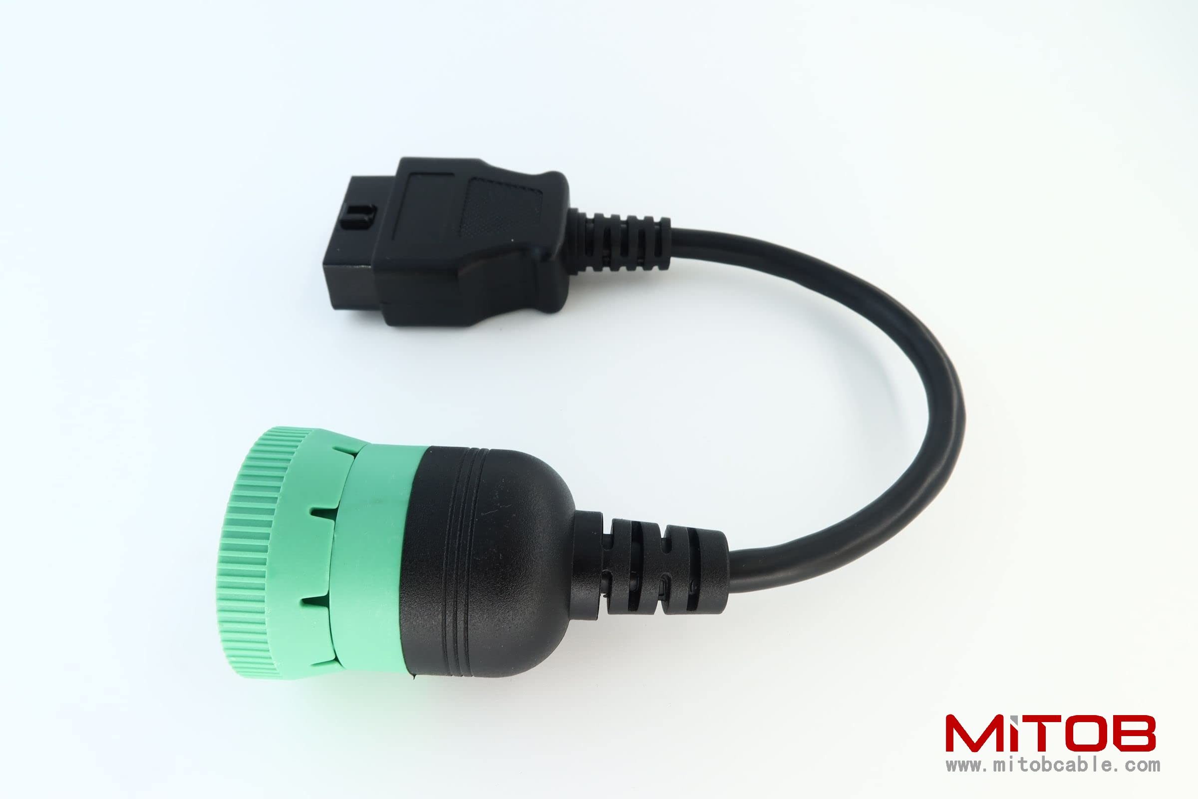 Green Type 2 J1939 Male to 16pin OBD2 Female Cable 16pin to 9pin J1939 Adapter Cable