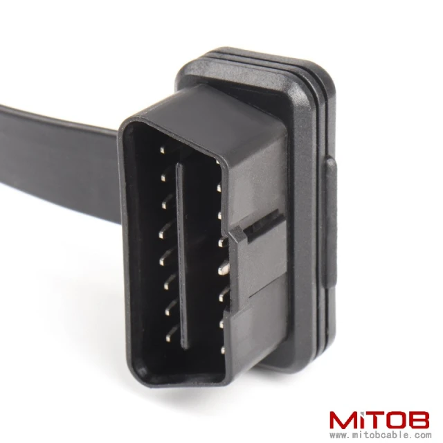 OBD2 male to female flat  extension cable, on-board computer 16 pin 16 core extension cable