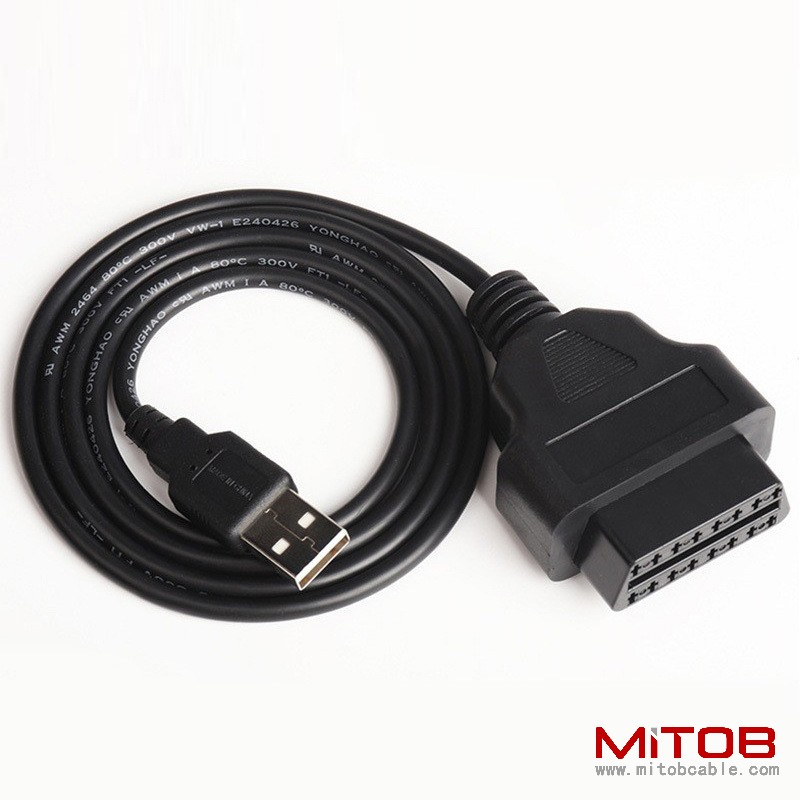 1M OBD2 female to USB connection cable car  OBD adapter cable