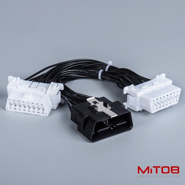 Toyota OBD2 splitter Y cable OBD  one to two plug cable   for  multiple devices
