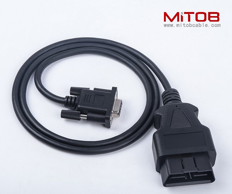 1.1m obd2  16PIN TO DB9 female cable  Serial RS232 OBD2 CABLE