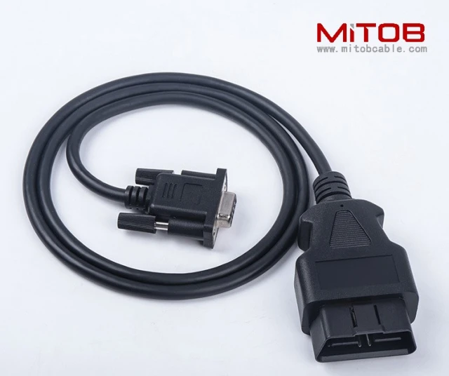 1.1m obd2  16PIN TO DB9 female cable  Serial RS232 OBD2 CABLE