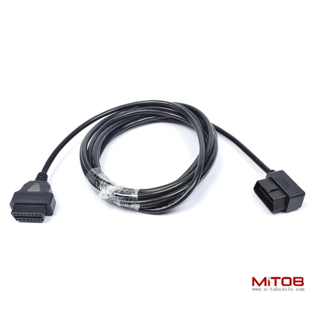 5M  L-shaped elbow OBD extension cable  automotive OBD2 male to female 16 pin 16 core full connection cable