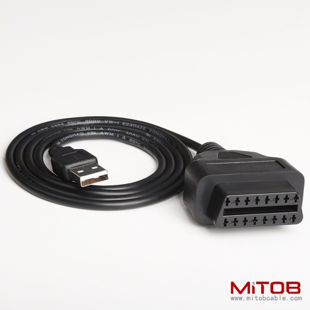 1M OBD2 female to USB connection cable car  OBD adapter cable