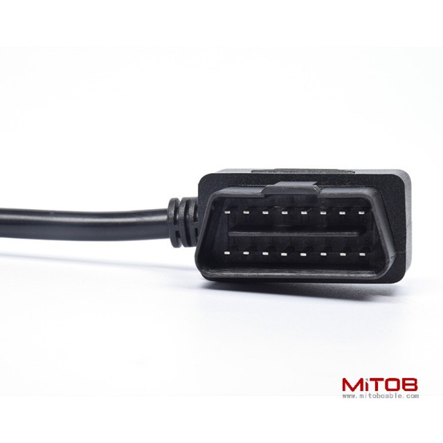 5M  L-shaped elbow OBD extension cable  automotive OBD2 male to female 16 pin 16 core full connection cable