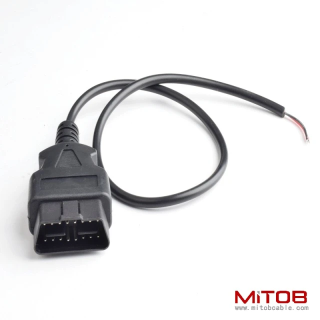 30cm OBD 16Pin interface male cable   OBD2  to open end cable