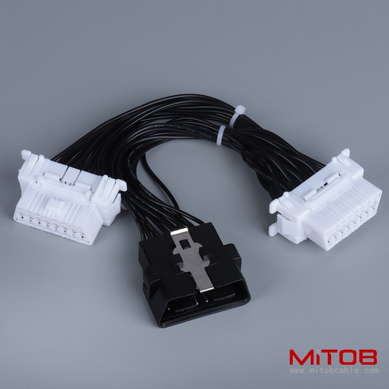 Toyota OBD2 splitter Y cable OBD  one to two plug cable   for  multiple devices
