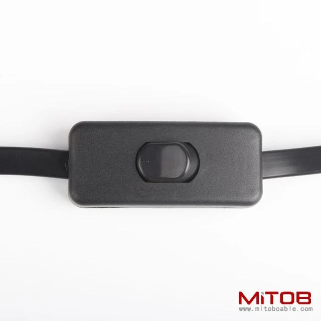 60cm OBD2 extension cable with switch, ultra-thin noodle elbow type car OBD flat 16pin  adapter cable