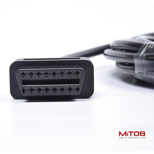 5M  L-shaped elbow OBD extension cable  automotive OBD2 male to female 16 pin 16 core full connection cable