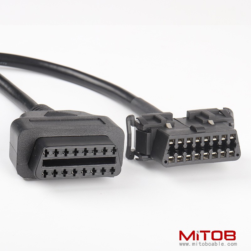 0.5 M OBD2  16 pin 16 core  1 to 2 splitter Y cable  with baffle Kia  obd2  16pin cable