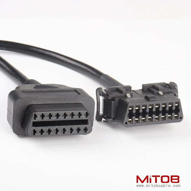 0.5 M OBD2  16 pin 16 core  1 to 2 splitter Y cable  with baffle Kia  obd2  16pin cable