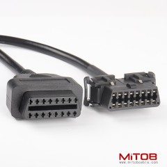 0.5 M OBD2  16 pin 16 core  1 to 2 splitter Y cable  with baffle Kia  obd2  16pin cable