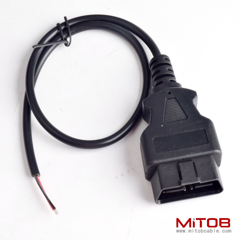 30cm OBD 16Pin interface male cable   OBD2  to open end cable