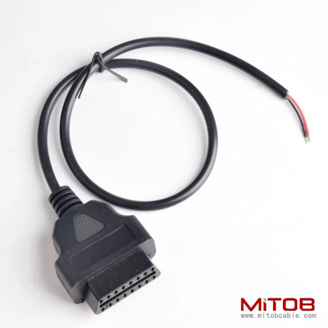 30cm OBD 16Pin interface male cable   OBD2  to open end cable