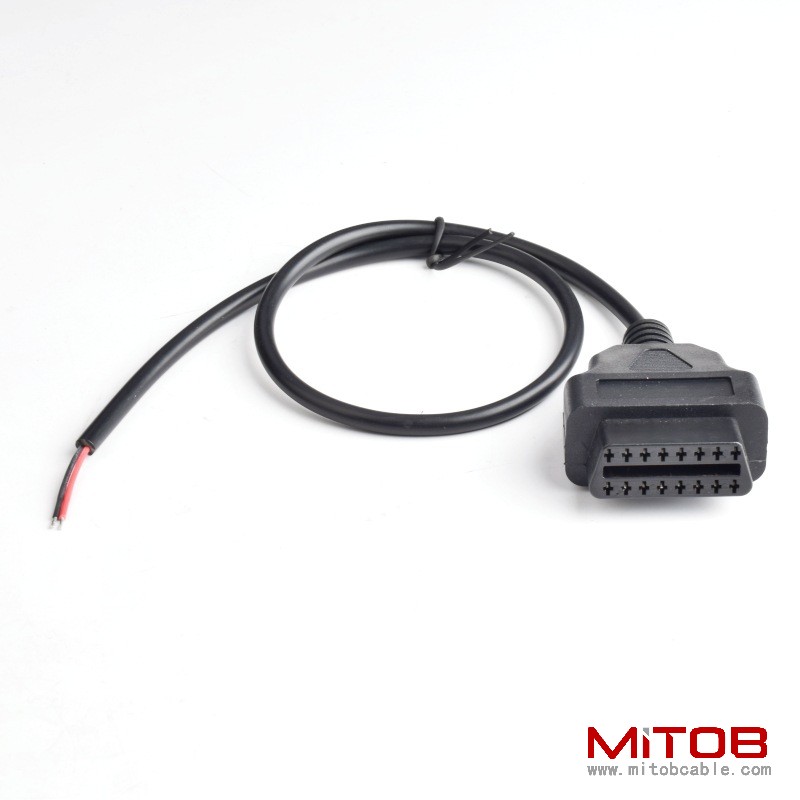 30cm OBD 16Pin interface male cable   OBD2  to open end cable
