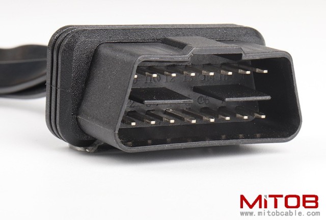 35 cm OBD one split two extension cable with switch, OBD 2 flat wire one to two cable
