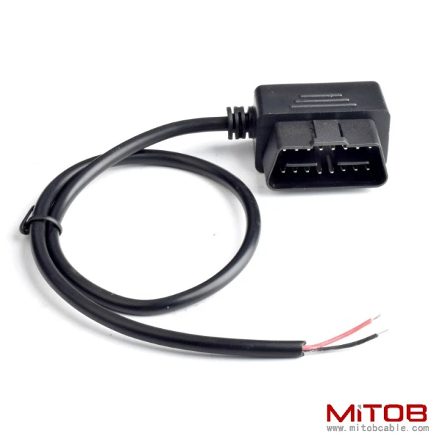 30cm OBD 16Pin interface male cable   OBD2  to open end cable