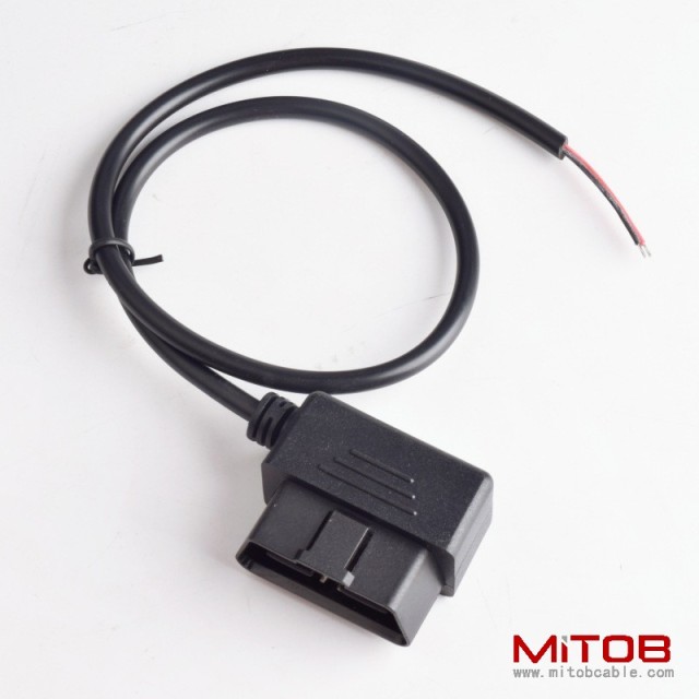30cm OBD 16Pin interface male cable   OBD2  to open end cable