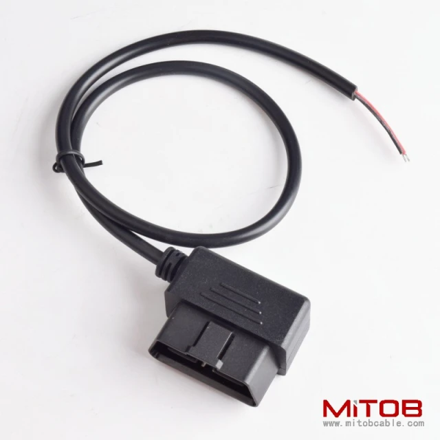 30cm OBD 16Pin interface male cable   OBD2  to open end cable