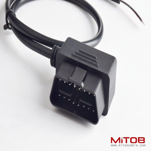 30cm OBD 16Pin interface male cable   OBD2  to open end cable
