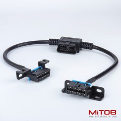 Car OBD cable OBD2 one  to  two 16 pin plug extension cable