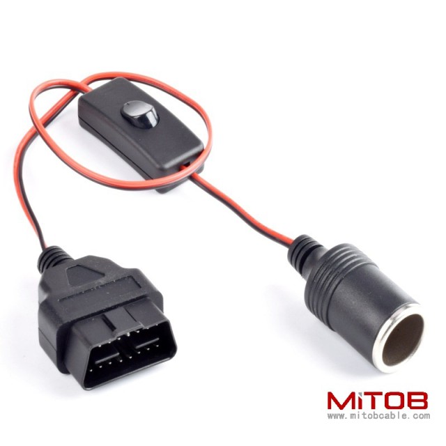 OBD2  cable Car OBDll device driving recorder taking wire cigarette lighter DC head multi-function power cord