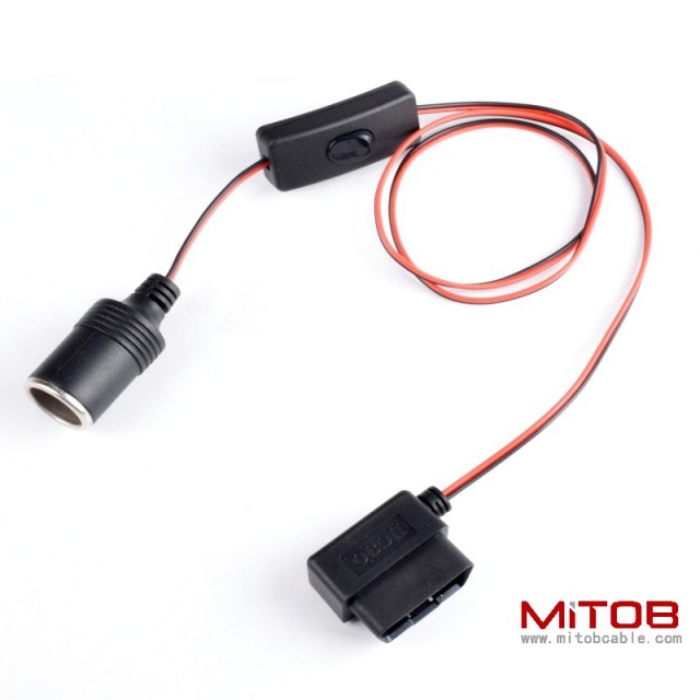 OBD2  cable Car OBDll device driving recorder taking wire cigarette lighter DC head multi-function power cord