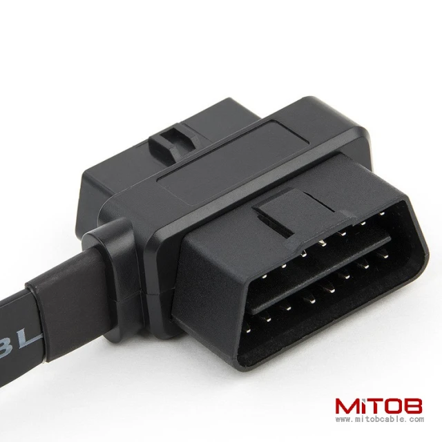 0.6m Automotive OBD cable  OBD2 extension cable one  to two sided flat OBD cable