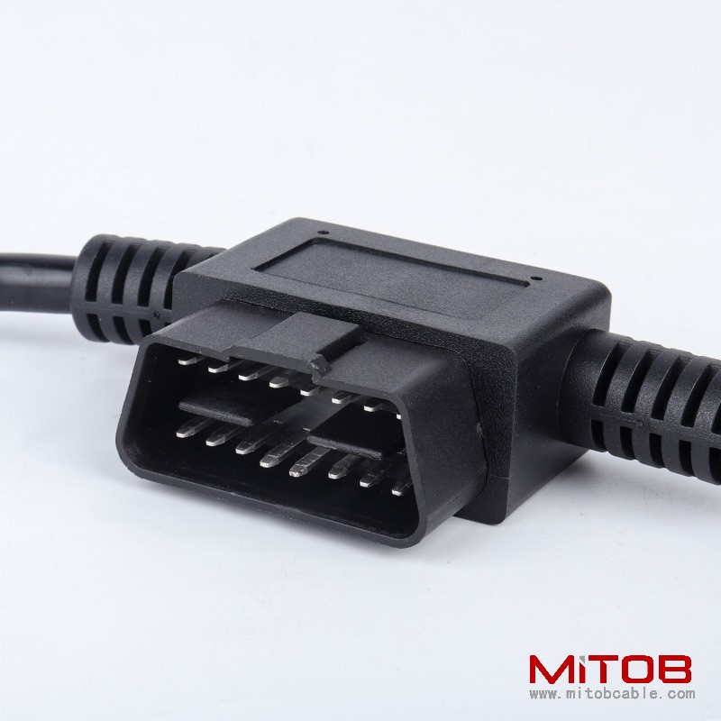 Car OBD cable OBD2 one  to  two 16 pin plug extension cable