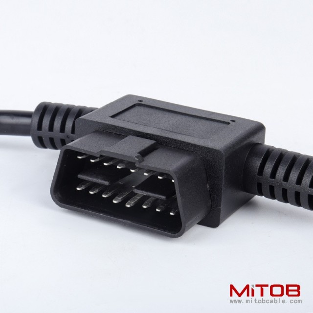 Car OBD cable OBD2 one  to  two 16 pin plug extension cable